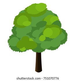 Tree isolated on white background, Vector illustration