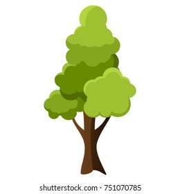 Tree isolated on white background, Vector illustration