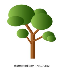 Tree isolated on white background, Vector illustration