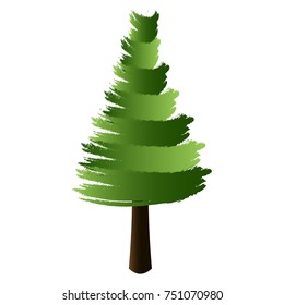 Tree isolated on white background, Vector illustration