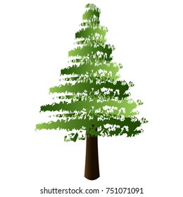 Tree isolated on white background, Vector illustration