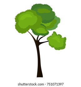 Tree isolated on white background, Vector illustration