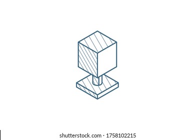 tree isometric icon. 3d vector illustration. Isolated line art technical drawing. Editable stroke