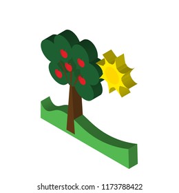 Tree isometric left top view 3D icon