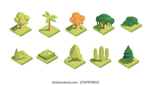 Diseño de Ilustración vectorial isométrica de árbol