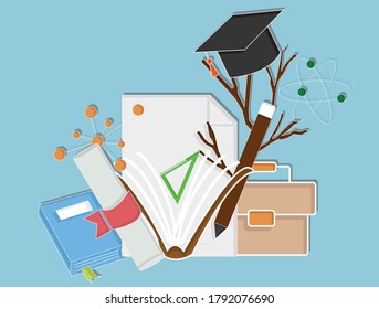 Tree of knowledge concept . Creative idea design.Flat vector for template, brochure or presentation.