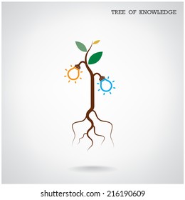 Tree of Knowledge concept. Education and business sign. Vector illustration 