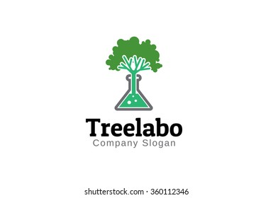 Tree Laboratory Symbol Logo Design Illustration 