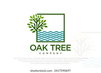 tree lake logo icon . Vector illustration