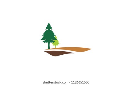 tree and land logo vector icon