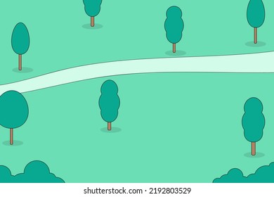 Tree landsacpe background. Green nature park. Vector illustraion