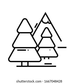 Tree landscape line icon, concept sign, outline vector illustration, linear symbol.