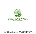 tree landscape logo design illustration