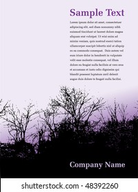 Tree, landscape page layout design with space for your text.