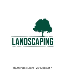 Tree landscaping logo design vector. Tree leaves branch plant growth nature green vector logo design combination suitable for landscaping marketing business company organic garden