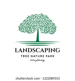 tree landscaping logo icon vector template