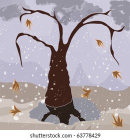 Tree with late autumnal design