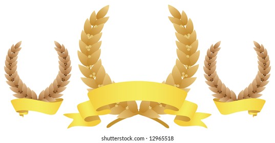 Tree laurel wreaths. Vector illustration