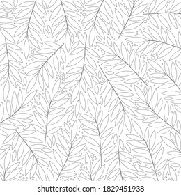 Fondo de dibujo en blanco y negro de hoja de árbol