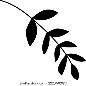 Tree leaf botanical floral decoration silhouette