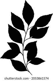 Tree leaf coloring silhouette vector art and illustration