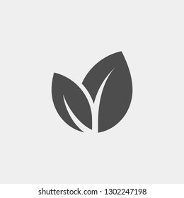 Tree leaf flat vector icon. Plant flat vector icon