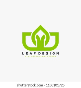 Tree leaf green logo design vector