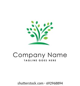 tree leaf green logo template