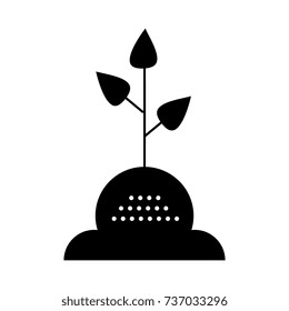 tree leaf icon, vector illustration, black sign on isolated background