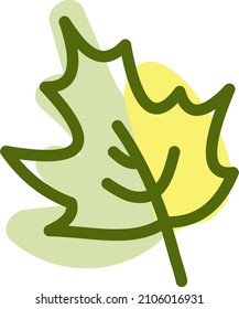 Tree leaf, illustration, vector on a white background.