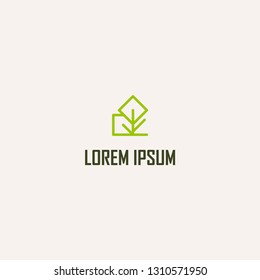 Tree Leaf Line Abstract Naturally Creative Business Ecology Logo