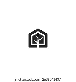 tree leaf logo design illusion vector