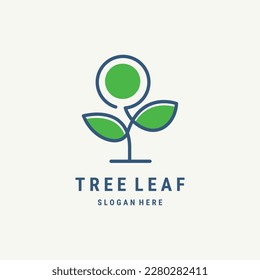 Tree of leaf logo design inspiration isolated 