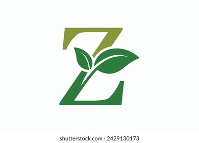 tree leaf logo design with letter logo z consept premium vector