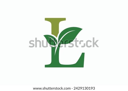 tree leaf logo design with letter logo l consept premium vector
