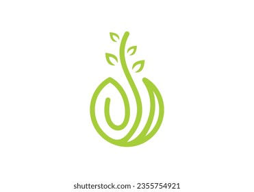 tree leaf logo design, simple modern vector illustration