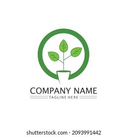 tree leaf logo design vector of green Tree leaf ecology nature element illustration