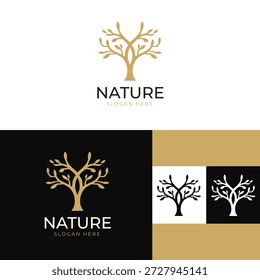 Logotipo de la hoja del árbol que expresa el crecimiento, la estabilidad y la responsabilidad ambiental. Adecuado para empresas ecológicas, proyectos de sostenibilidad, marcas agrícolas, organizaciones ecológicas, servicios ambientales y negocios enfocados en la naturaleza.