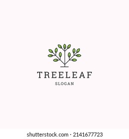 Tree leaf logo icon design template vector illustration