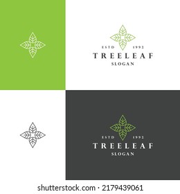 Tree leaf logo icon design template vector illustration