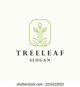 Tree leaf logo icon design template vector illustration