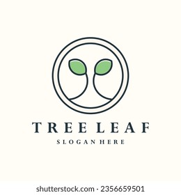 Tree leaf logo icon design template vector illustration