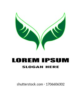 tree leaf logo icon on white background