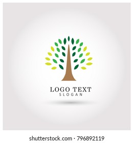 Tree and Leaf Logo. Symbol and Icon Vector Template.