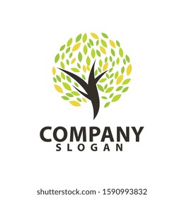 Tree leaf logo template design vector illustratio, icon