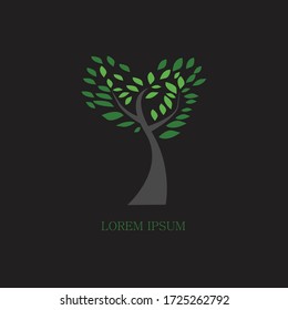 TREE LEAF LOVE CONCEPT DESIGN ILLUSTRATION VECTOR