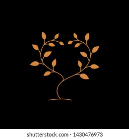 Tree with leaf made from heart shapes illustration