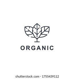 Tree leaf nature template logo design inspiration. Organic life Premium Quality symbol icon vector illustration