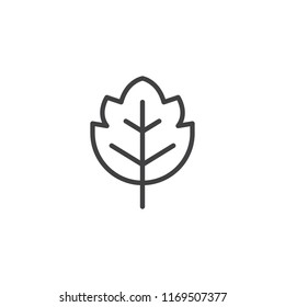Tree leaf outline icon. linear style sign for mobile concept and web design. Leaf plant simple line vector icon. Symbol, logo illustration. Pixel perfect vector graphics