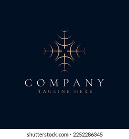 Tree or leaf pattern logo design in rectangular shape with minimalist style